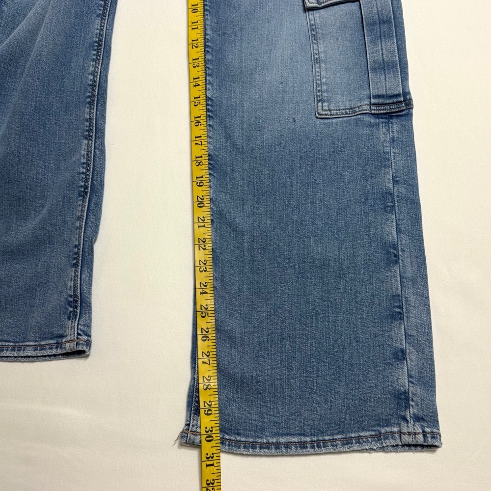 American Eagle Curvy Super High Waisted Baggy Wide Leg Cargo Jeans Size 00 Reg - Picture 11 of 14